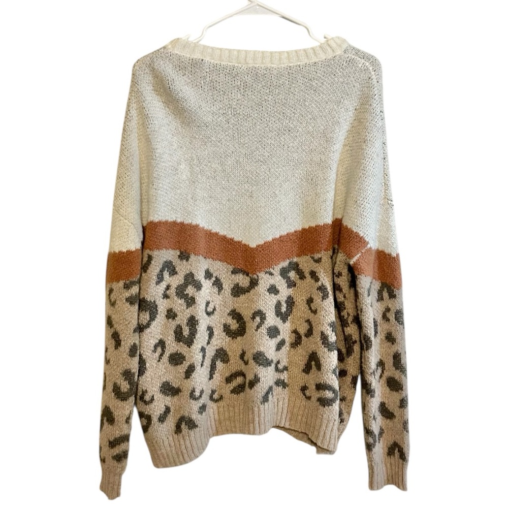 Easel Boho Leopard‎ Print Acrylic Oversized Sweater - Picture 2 of 5